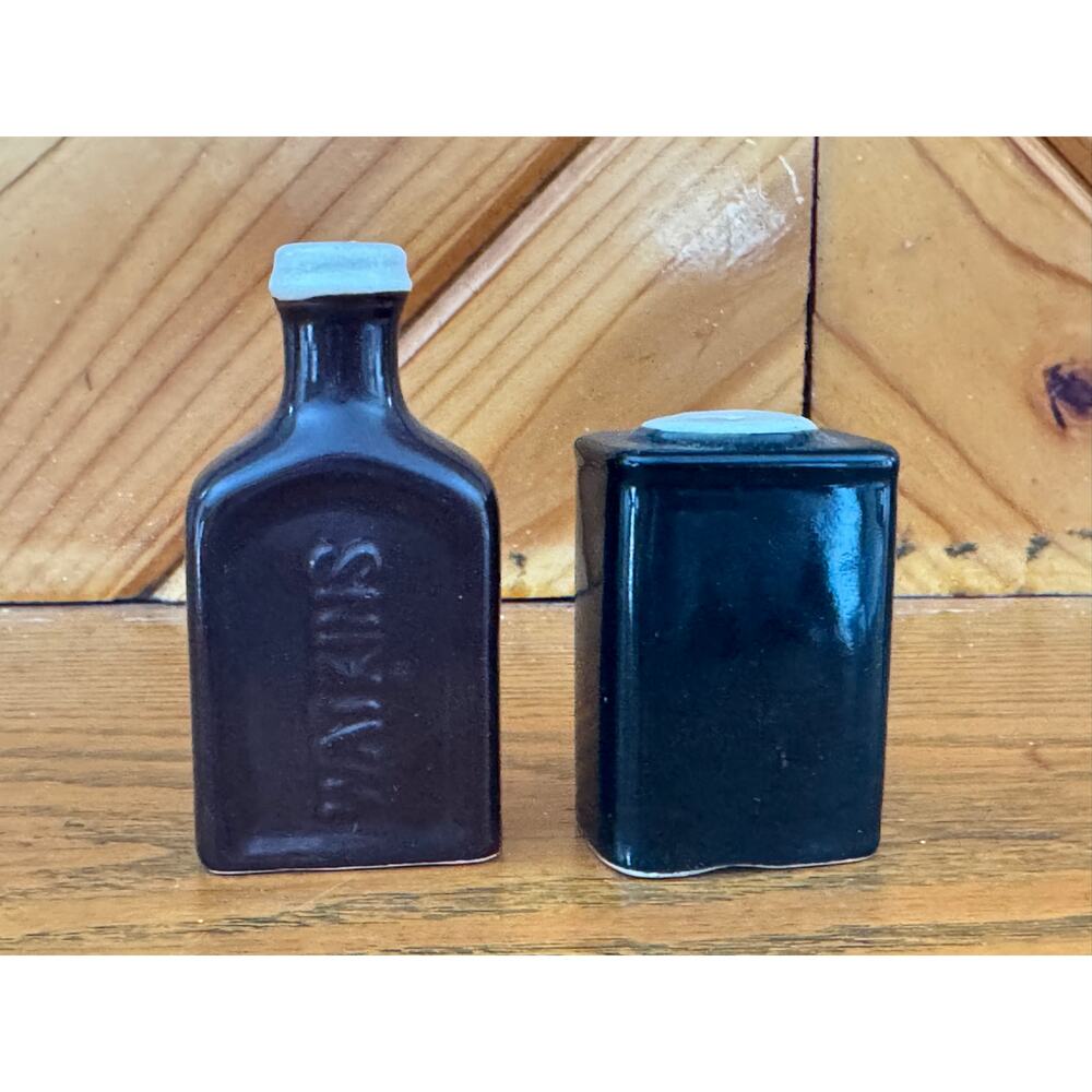 Vintage Watkins Advertising Salt Pepper Shakers Vanilla Bottle Set - Picture 5 of 9
